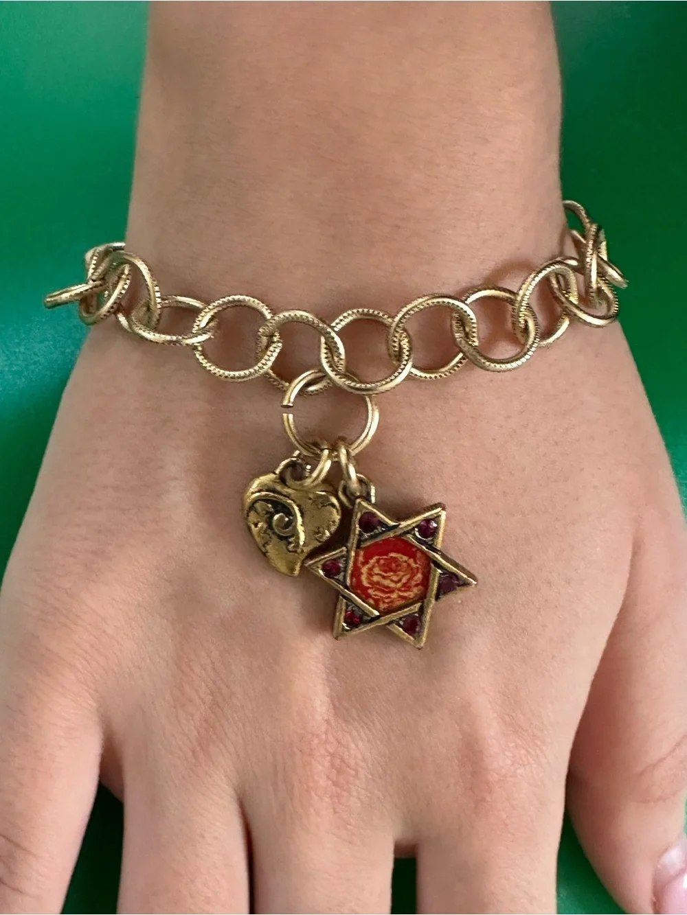 JOHN WIND Chain Bracelet MAXIMAL ART Enamel Star Heart Charms